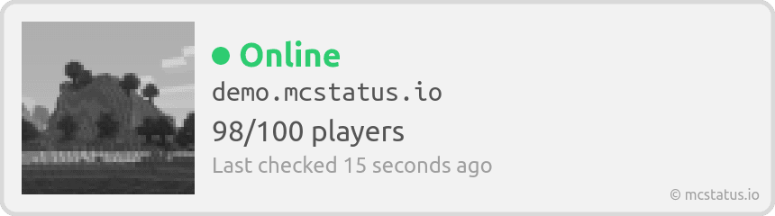 Sample Bedrock Edition server light widget